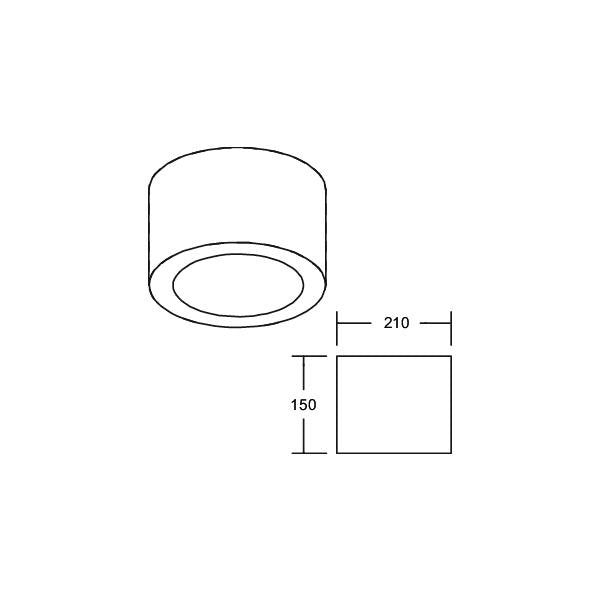 Brumberg Leuchten - Decken-/Wandleuchte LED-Anbaudownlight 230V 12596173 930