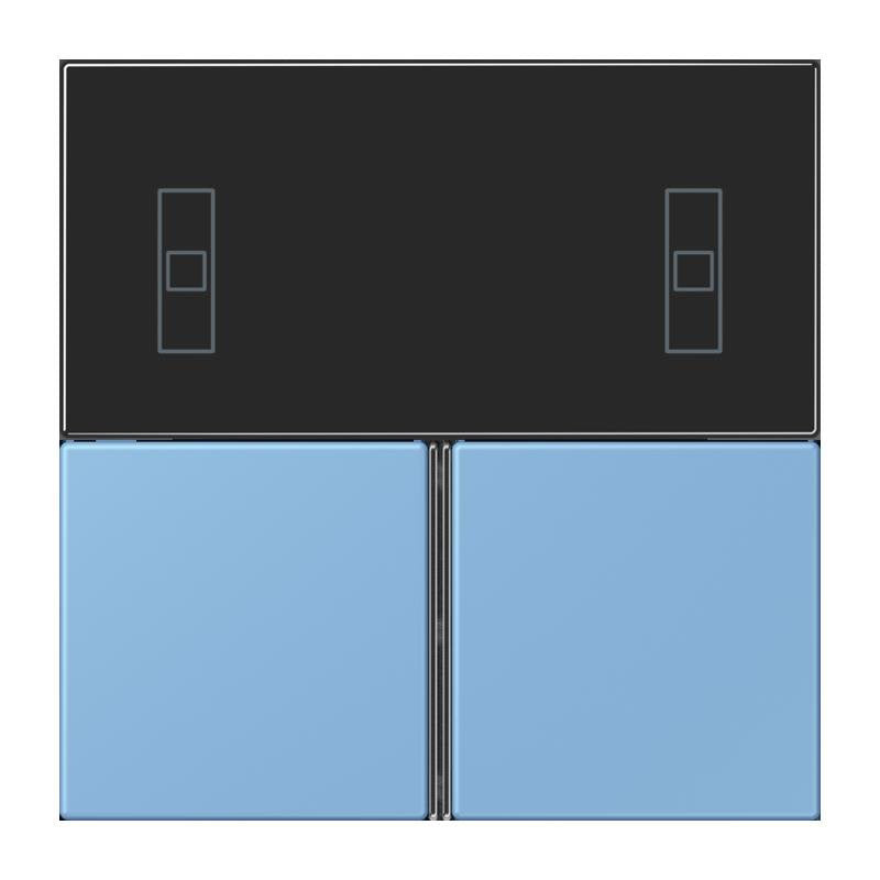Jung - Abdeckung/Bedienelement für Installationsschalterprogramme Tastensatz 3fach LC 4093 TSA 256 bleu ceruleen 59