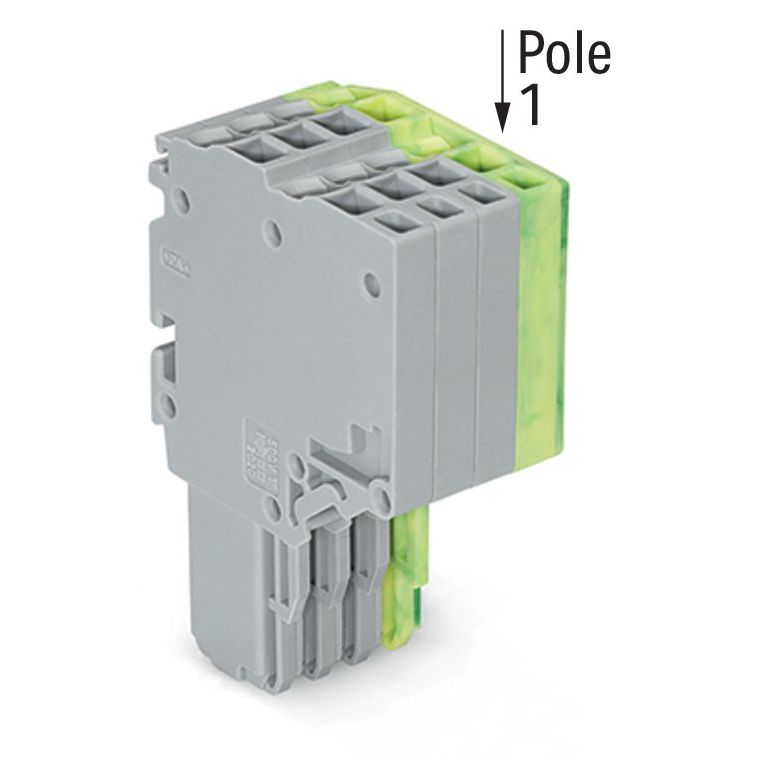 WAGO - Ein- und mehrpolige Klemmenleiste 2-Leiter-Federleiste 2020-204/000-036 1,5mm²,gr/gn-ge − 50 Stück