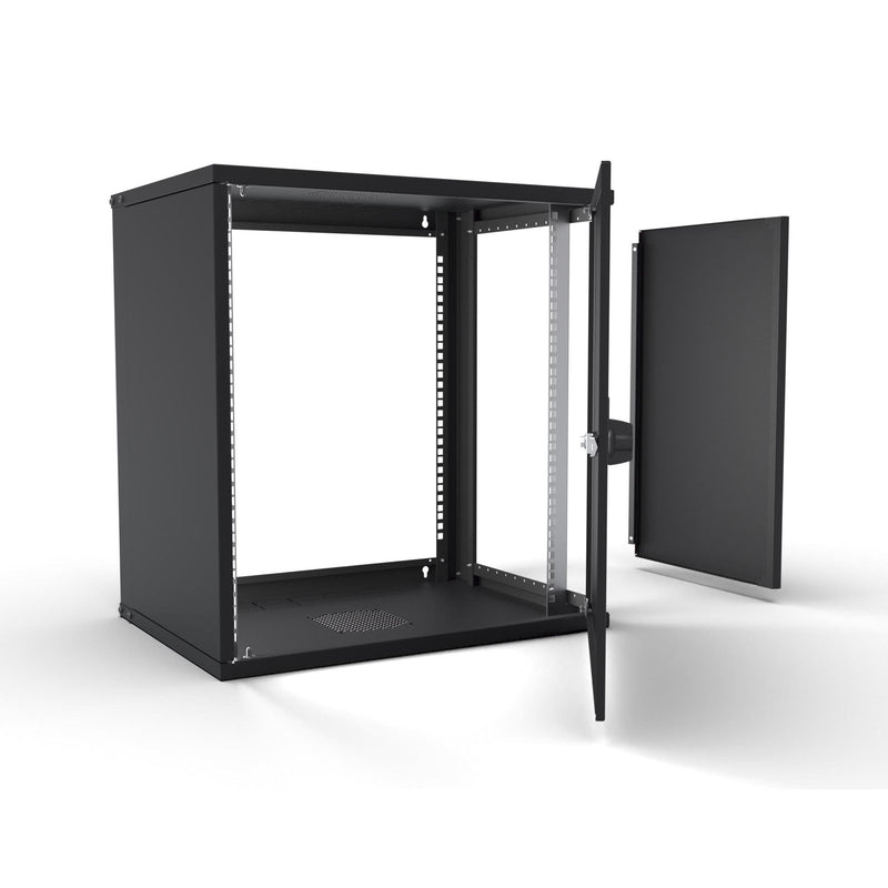 Enoc - Netzwerkgehäuse 19" Basic Wandschrank W3 12-4-P-S 12HE, 400mm Tief, sw