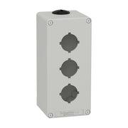 Schneider Electric - Gehäuse für Befehls- und Meldegeräte Leergehäuse XAP, Metall XAPD3603 grau, für 3x30mm