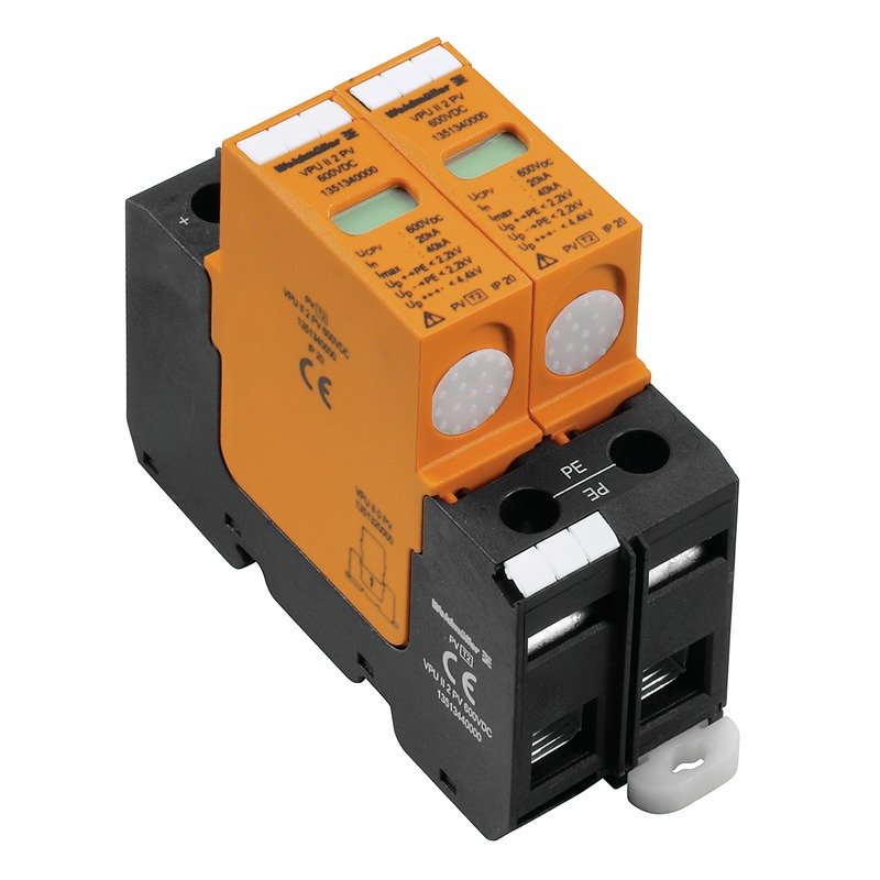 Weidmüller - Überspannungsableiter für Energietechnik/Stromversorgung Überspannungsschutz VPU II 2 PV 600V DC DC, 600 V