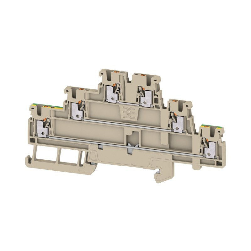 Weidmüller - Durchgangs-Reihenklemme Klemme A3T 1.5 FT-FT-PE PUSH IN, 1.5 mm² − 50 Stück