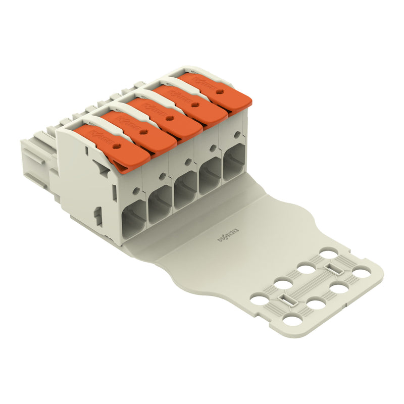 WAGO GmbH & Co. KG - Ein- und mehrpolige Klemmenleiste 1-Leiter-Federleiste Hebel 832-1105/335-000 Push-inCAGECLAMP,lgr − 10 Stück