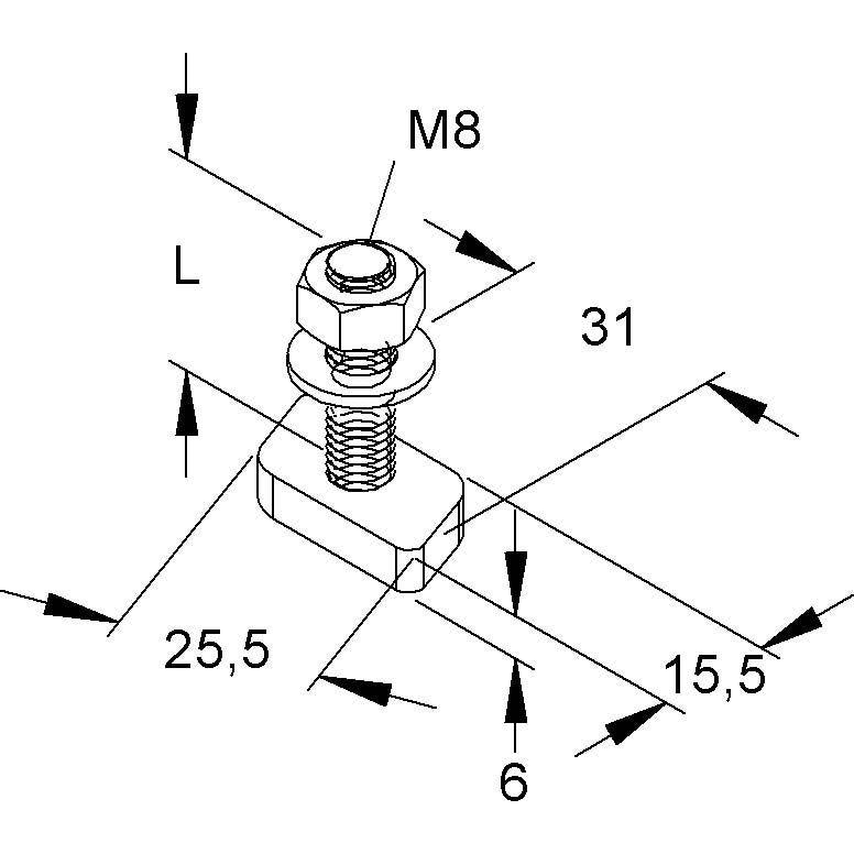Niedax - Hammerkopfschraube Hammerkopfschrauben HM 408/40 − 50 Stück