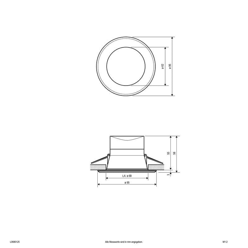 EVN Lichttechnik - Downlight/Strahler/Flutlicht LED-Deckeneinbauleuchte L0680125