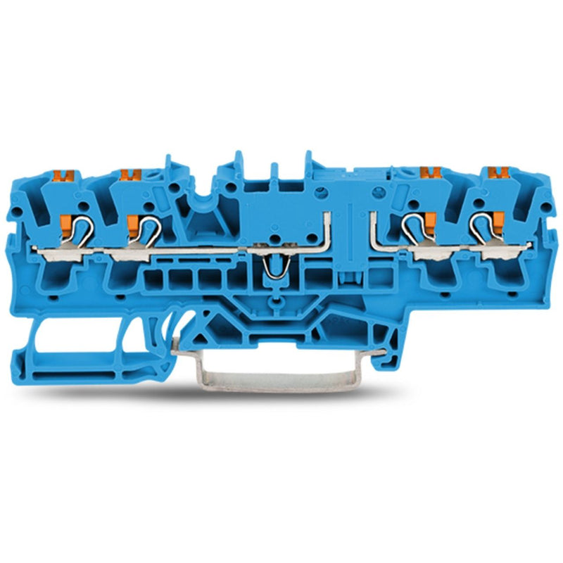 WAGO GmbH & Co. KG - Durchgangs-Reihenklemme 4-Leiter-Durchgangsklemme 2202-1804 Drücker,2,5 mm²,blau − 50 Stück