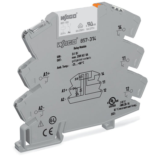 WAGO - Schaltrelais Relaisbaustein steckbar 857-314 24VDC 10mA 1W − 25 Stück