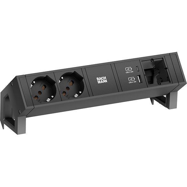 Bachmann - Mehrfachsteckdose Steckdosenleiste 902.989 DESK2 2xP40 1xUSB