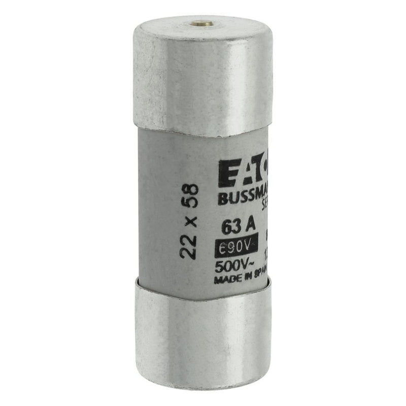 Eaton - Zylindrische Sicherung Sicherungseinsatz Nieders. CYL GG 22,#C22G63S 63A AC 690V 80kA − 10 Stück