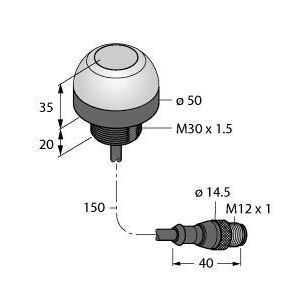 Turck - Kapazitiver Näherungsschalter Bestückungssensor K50APT2BRYC3QP Pick-to-Light