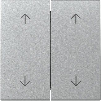 Gira - Abdeckung/Bedienelement für Installationsschalterprogramme Wippe 2f Pfeile 329726 F Alu