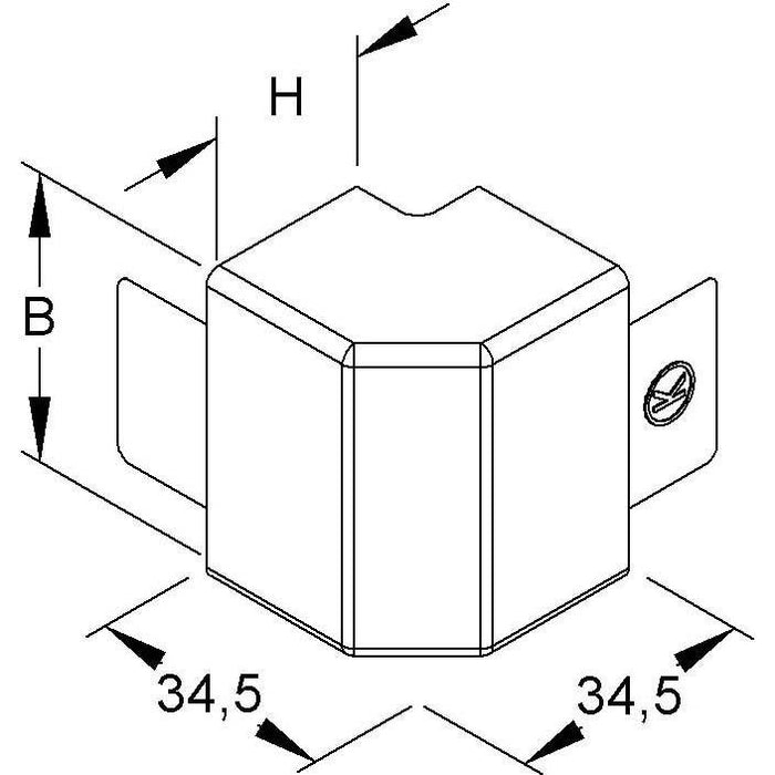 HKL - Außeneck für Leitungsführungskanal Außeneck br FA2540.5 − 10 Stück
