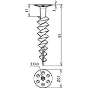 DEHN - Zubehör/Ersatzteile für Erdung und Blitzschutz Hartschaumplatten-Dübel HSPD HS4.5 L85 PA L85mm PA