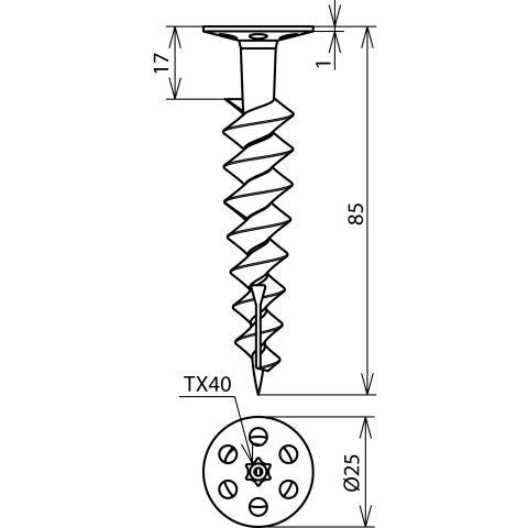 DEHN - Zubehör/Ersatzteile für Erdung und Blitzschutz Hartschaumplatten-Dübel HSPD HS4.5 L85 PA L85mm PA