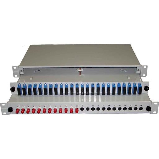 Fumo - Patchpanel LWL Panel 24xST ohne Pigt. BX-A-24-ST O.PGT. ausziehbar
