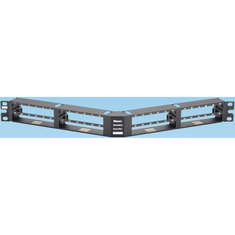 Panduit - Patchpanel Kupfer Verteilerfeld 48-Port 1HE QASP48HDBL gewinkelt