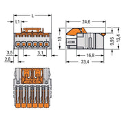 WAGO - Kabelsteckverbinder für Leiterplattensteckverbinder 1-Leiter-Federleiste,Hebel 2734-1105/328-000 PushinCAGECLAMP,lgr − 50 Stück