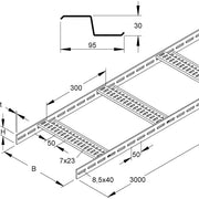 Niedax - Kabelleiter KLMZLL 40.500-300 F 40x500mm − 3 Meter