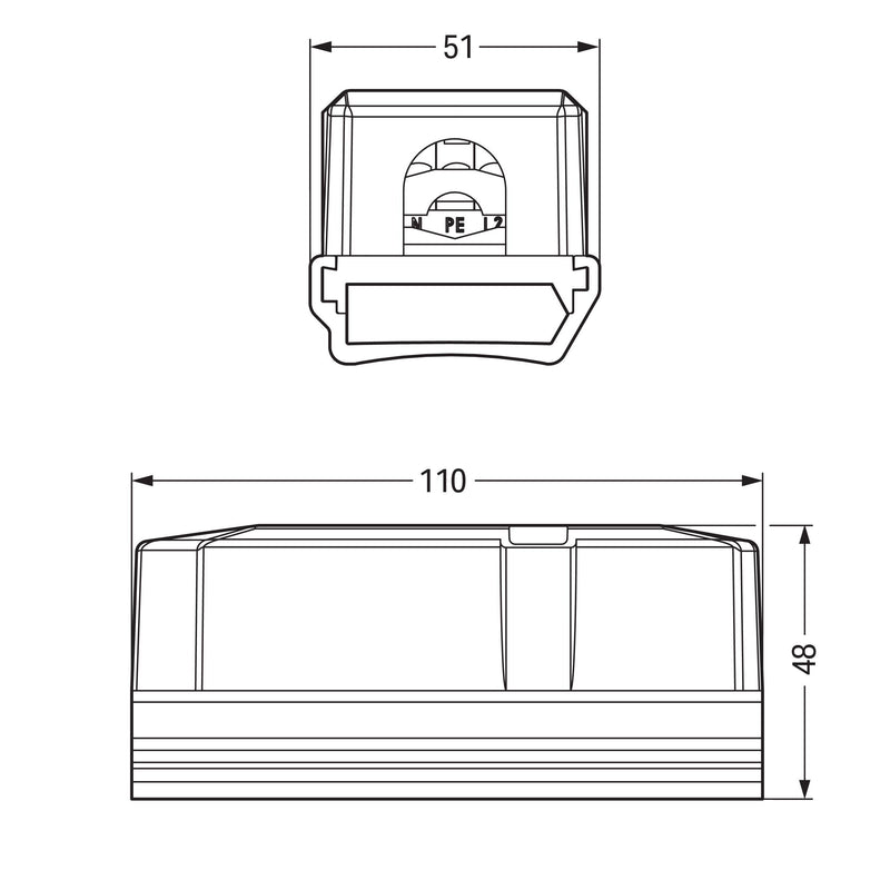 WAGO - Flachleitungsadapter für steckbare Gebäudeinstallation Abgriffmodul 895-1052 5x10mm²,transp. − 25 Stück