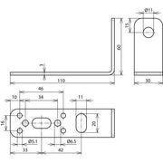 DEHN - Zubehör/Ersatzteile für Erdung und Blitzschutz Befestigungswinkel BW90B11B5.16.511V2A 90 Grad NIRO