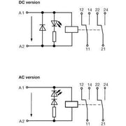 Weidmüller - Schaltrelais Relaiskoppler RCMKIT 24VDC2COLEDGN 24VDC/250V,12A 2W − 10 Stück