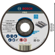 Bosch - Trenn-/Schleifscheibe PRO Metal Gebundene 2608603395 Trennscheibe 115 x 3