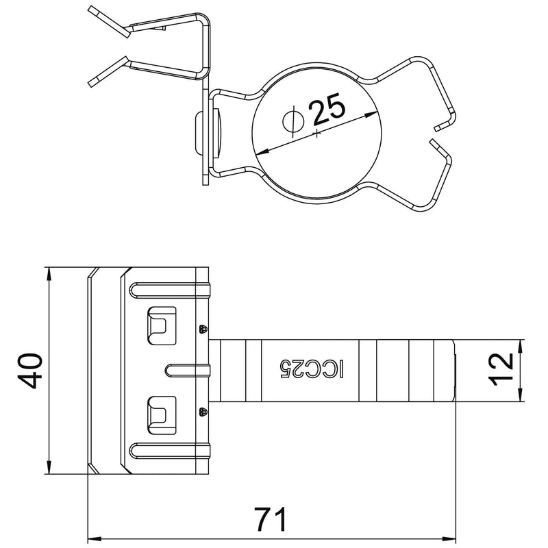 OBO Bettermann - Befestigungsklammer Trägerklammer SCHPC 4-10 D25 m.Rohraufna. 20-25mm − 50 Stück