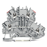 WAGO - Durchgangs-Reihenklemme Doppelstockklemme 2000-2201/352-000 L/L 1 mm2 grau − 50 Stück