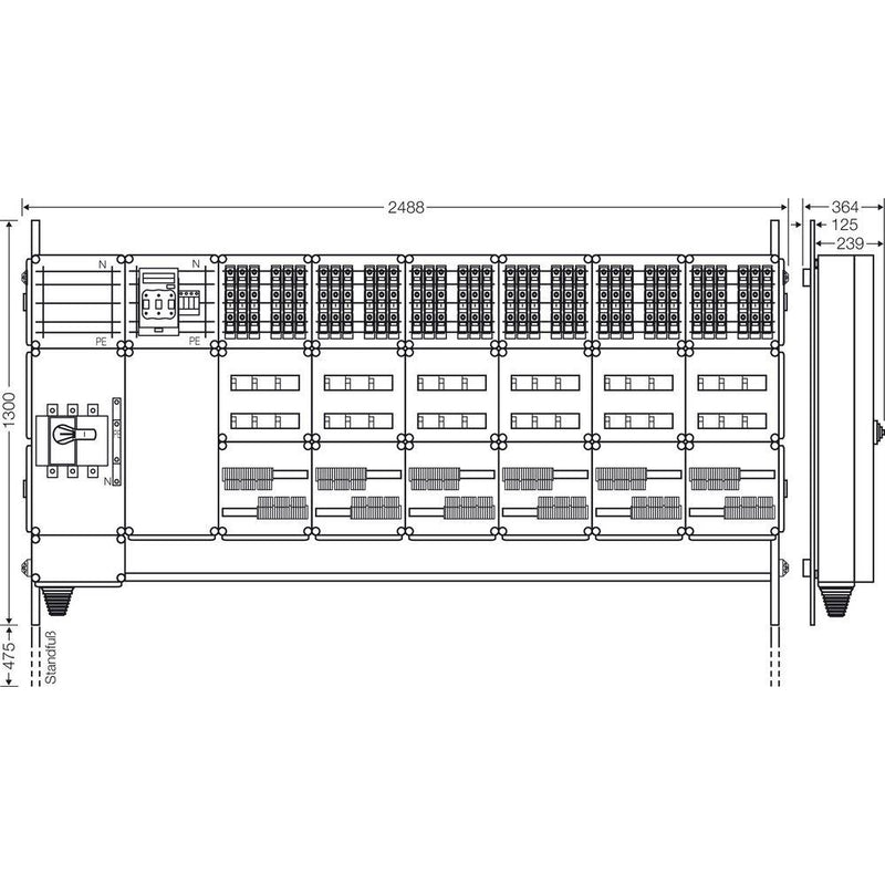 Hensel - Verteilerschrank für Energieversorgung Ladeverteiler Mi EV 11kW 36101 f.36 Ladep. a 11kW