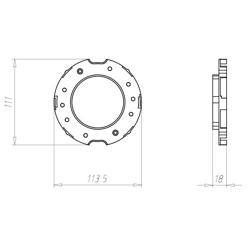 Kaiser - Zubehör/Ersatzteile für Leuchteneinbaugehäuse Frontring 9300-41 DA=68mm