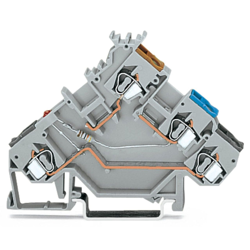 WAGO - Initiator/Aktor-Reihenklemme 3-Leiter-Initiatorenklemme 280-561/281-413 LED rot − 50 Stück