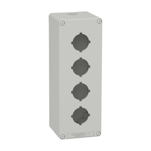 Schneider Electric - Gehäuse für Befehls- und Meldegeräte Leergehäuse XAP, Metall XAPD4604 grau, für 4x30mm