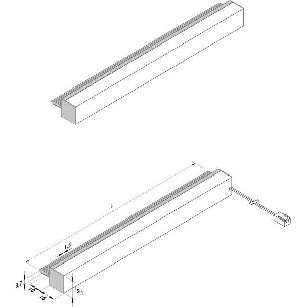Hera - Decken-/Wandleuchte LED-Regalbodenleuchte 61002658022 edelstahloptik