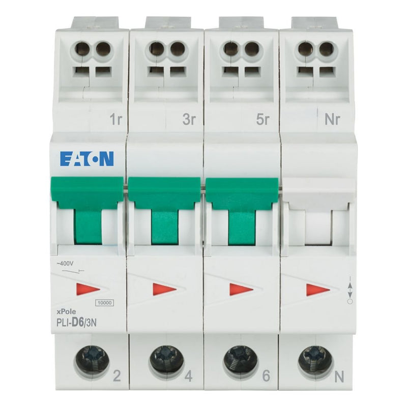 Eaton - Leitungsschutzschalter PLI-D6/3N D 6A, 3p+N Steckkl
