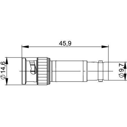 Telegärtner - Pegelsteller BNC-Dämpfungsglied 10 dB 100023620 2W, 3 GHz, (m-f)