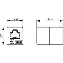 Telegärtner - Modulare Kupplung AMJ-Kupplung K Cat.5e iso 100023228 RJ45 (f-f),alpinweiß − 1 Stück