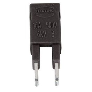 Harting - Zubehör/Ersatzteile für Industriesteckverbinder Steckbrücken 09330009822 2x schwarz − 5 Stück
