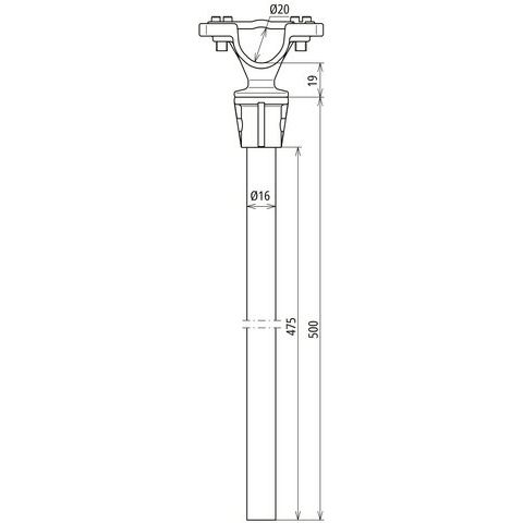 DEHN - Distanzhalter für Blitzschutz Distanzhalter DHZS20D16500GFKPA PA/GFK L=500mm grau