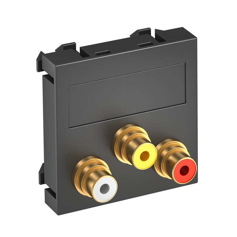 OBO Bettermann - Einsatz/Abdeckung für Kommunikationstechnik Multimediaträger MTG-12R L SWGR1 45x45mm sw-gr
