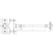 DEHN - Distanzhalter für Blitzschutz Distanzhalter f.Rd 16mm DIDH 16530RS40.60V2A L515 m.Rohrschelle