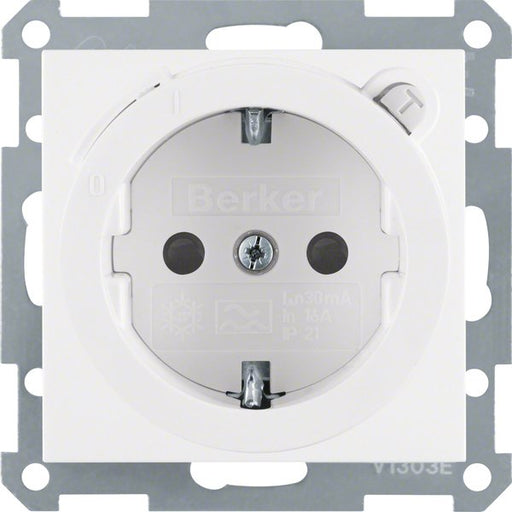 Berker - Steckdose SCHUKO-Steckdose pws/gl 47088989 m.FI-Schutzschalt