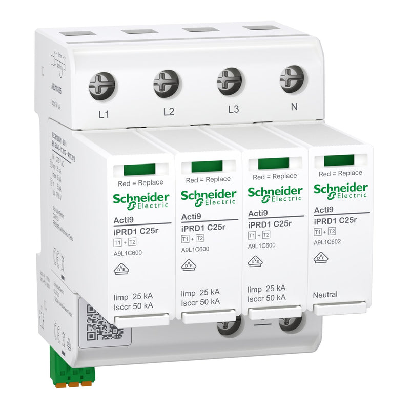 Schneider Electric - Kombi-Ableiter für Energietechnik Kombiableiter Acti9 iPRD1 A9L1C625 C25r 25kA limp 3P+N