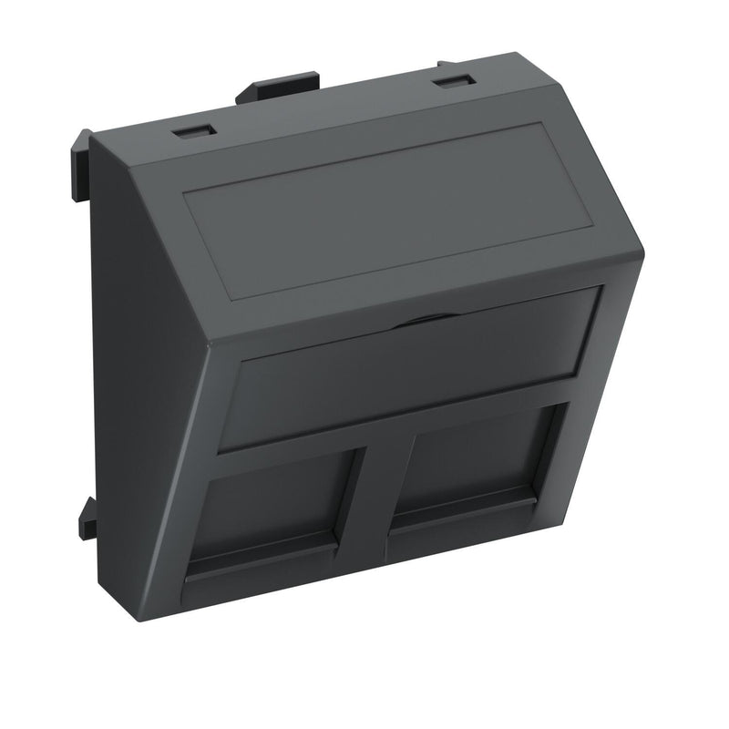 OBO Bettermann - Einsatz/Abdeckung für Kommunikationstechnik Datentechnikträger DTS-2RM SWGR1 45x45mm sw-gr