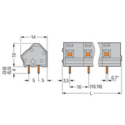 WAGO - Leiterplattenklemme 236-616 2,5mm² − 5 Stück