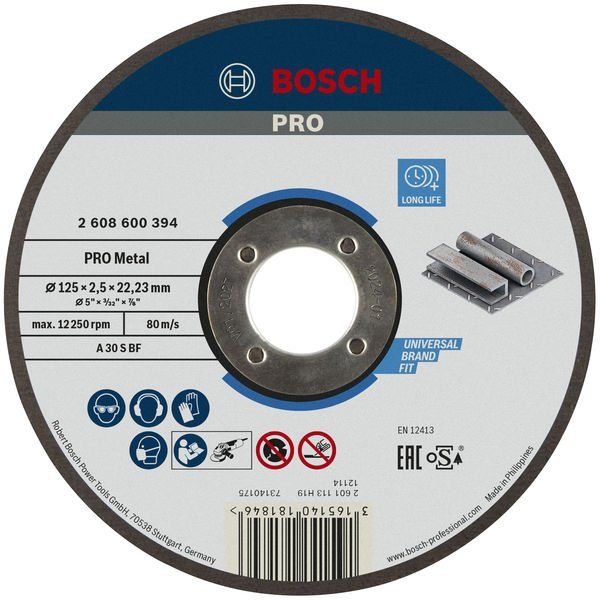 Bosch - Trenn-/Schleifscheibe PRO Metal Trennscheibe, 2608600394 125 x 2.5 x 22.23 mm − 25 Stück