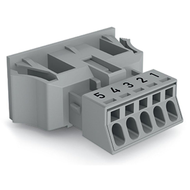 WAGO - Geräteanschluss für steckbare Gebäudeinstallation Snap-In-Stecker 890-755 5-polig,Kod. B,grau − 50 Stück