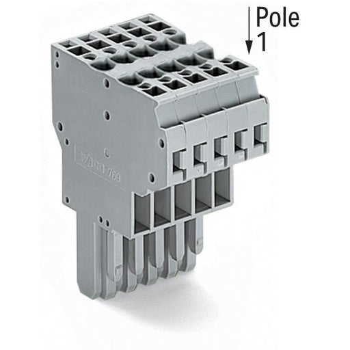 WAGO - Ein- und mehrpolige Klemmenleiste 2-Leiter-Federleiste 769-125 CAGECLAMP,4mm²,gr − 20 Stück