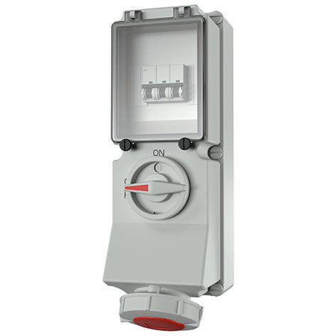 Mennekes - CEE-Steckdose abschaltbar, abgesichert (IEC 60309) Wanddose DUO 7242 32A,5p,6h,400V,IP67