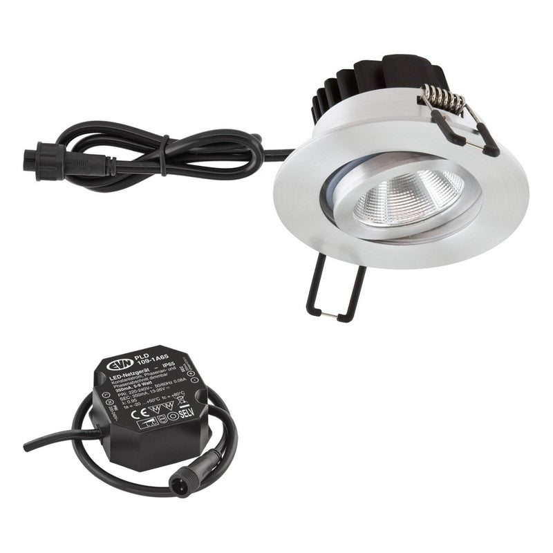 EVN Lichttechnik - Downlight/Strahler/Flutlicht LED-Deckeneinbauleuchte PC650N61440 4000K IP65 alu